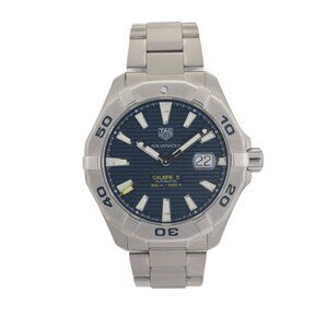 TAG Heuer Aquaracer Calibre 5 WAY2012 Blue Motif Dial 43mm Men's Watch +B&P